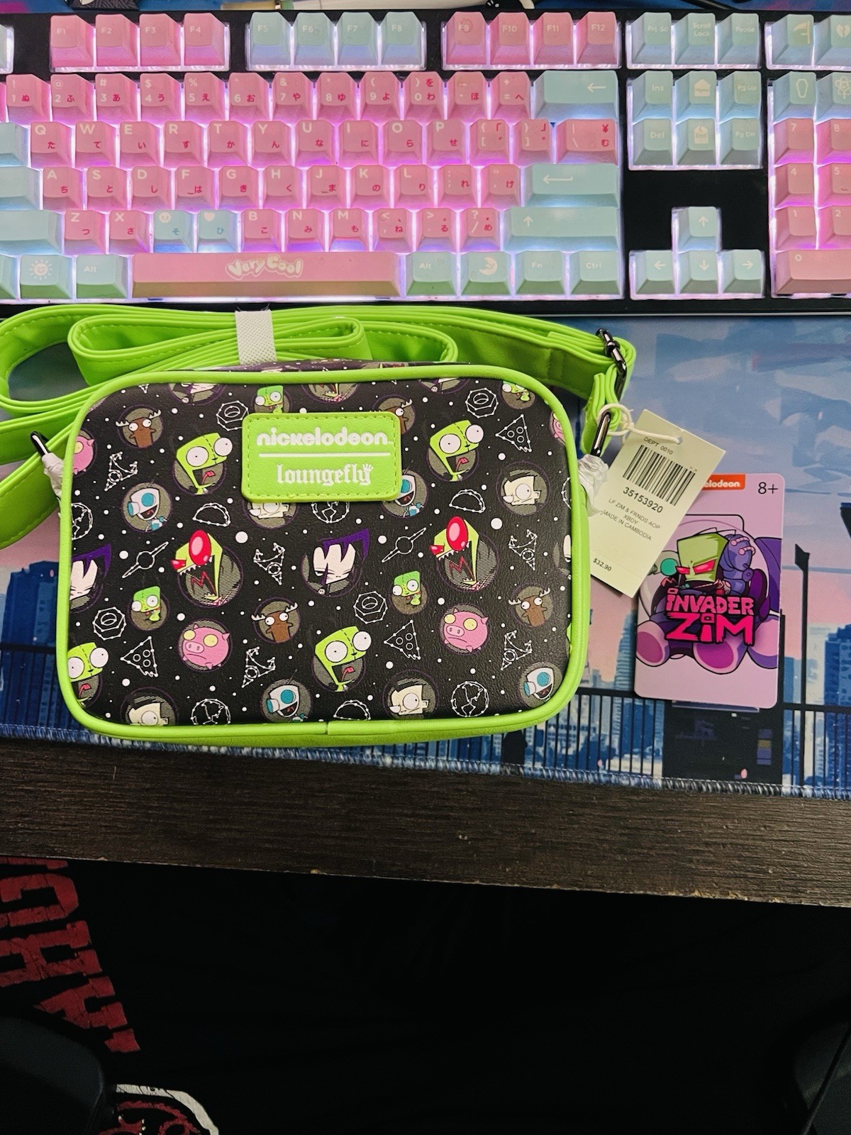Loungefly Invader Zim GIR & Pig Crossbody Bag Purse Hot Topic Nickelodeon Loungefly Invader Zim GIR & Pig Crossbody Bag Purse Hot Topic Nickelodeon