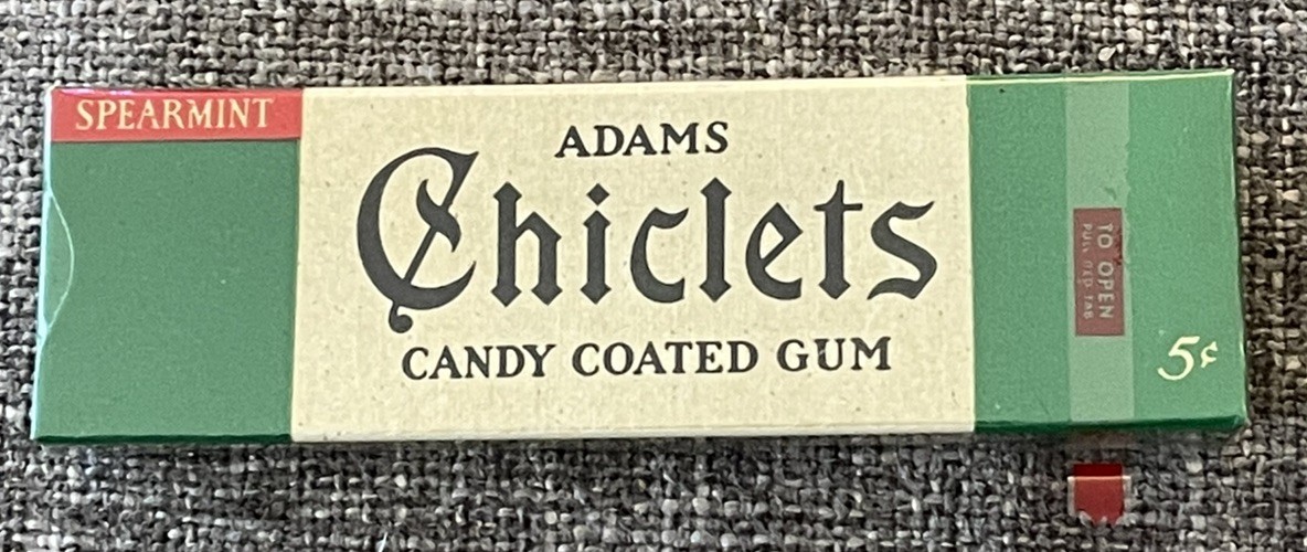 Vintage 1938 ADAMS SPEARMINT CHICLETS Chewing Gum Cello-Sealed NOS RARE Vintage 1938 ADAMS SPEARMINT CHICLETS Chewing Gum Cello-Sealed NOS RARE