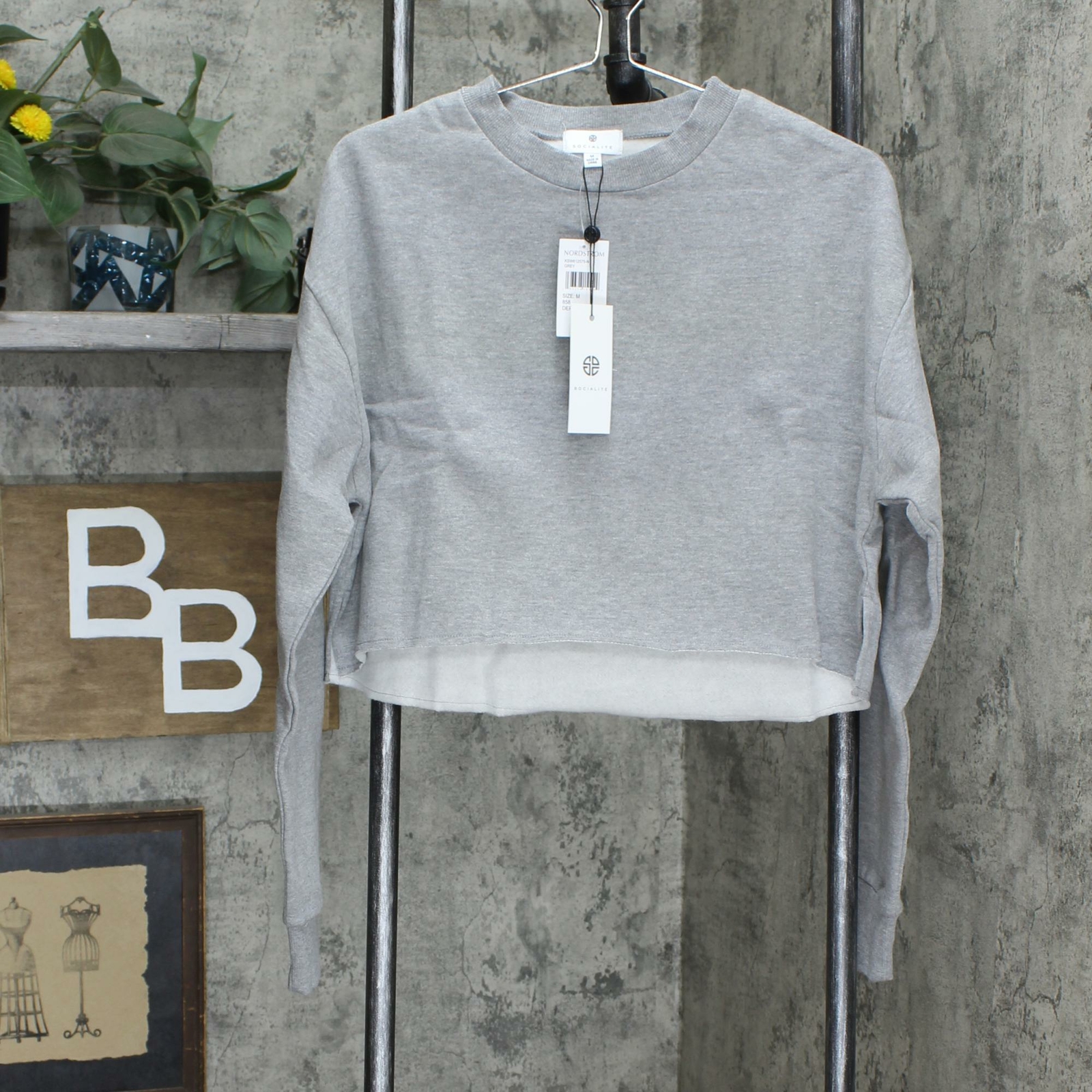 NWT Socialite Women\'s Crop Fleece Sweatshirt Medium Large XL