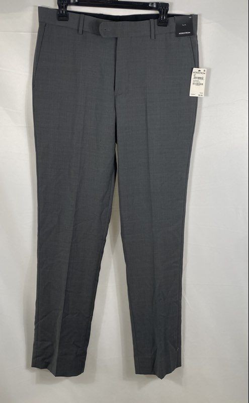 Nordstrom Men\'s Grey Delave Trim Fit Wool Blend Dress Pants NWT Sz 33