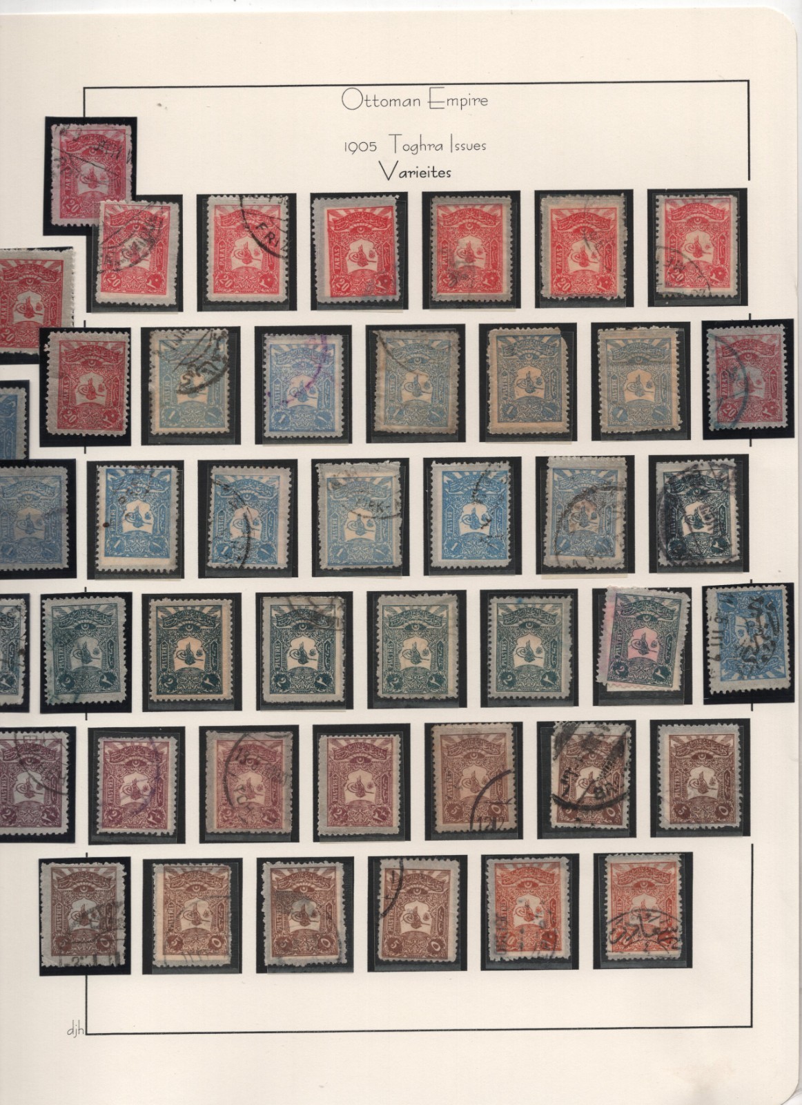 Turkey 1905-1908 Large Specialized Collection On 10 Album Pages Mostly Used