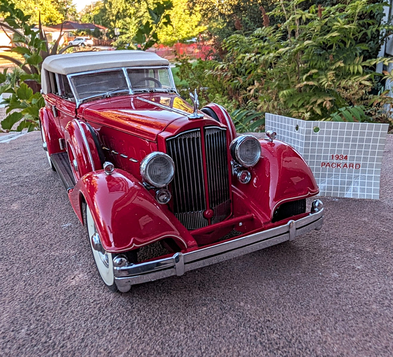 RARE Franklin Mint 1934 Packard 1462 Phaeton 1:24 Diecast Red/Beige RARE Franklin Mint 1934 Packard 1462 Phaeton 1:24 Diecast Red/Beige