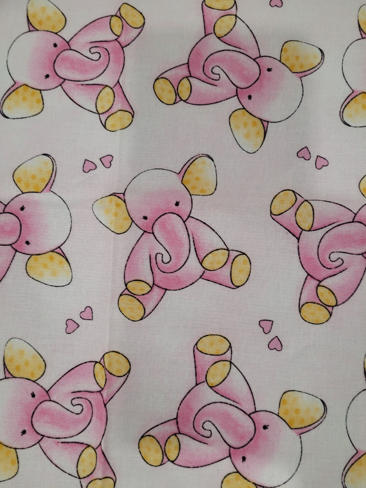 24-Pack Bundle Baby Nursery Sleepy Time Pink Elephants Fat Quarter 100% Cotton