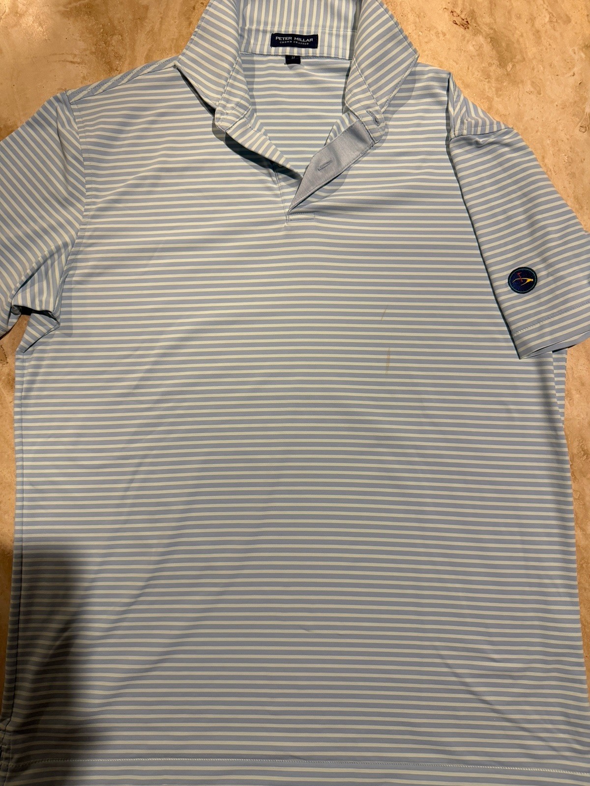 Eagle Point Golf Peter Millar Men’s Blue striped Crown Crafted polo Eagle Point Golf Peter Millar Men’s Blue striped Crown Crafted polo