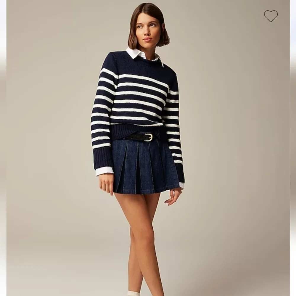 NWT J.Crew Navy White Striped 100% Cotton Knit Roll Neck Sweater Heritage Preppy NWT J.Crew Navy White Striped 100% Cotton Knit Roll Neck Sweater Heritage Preppy