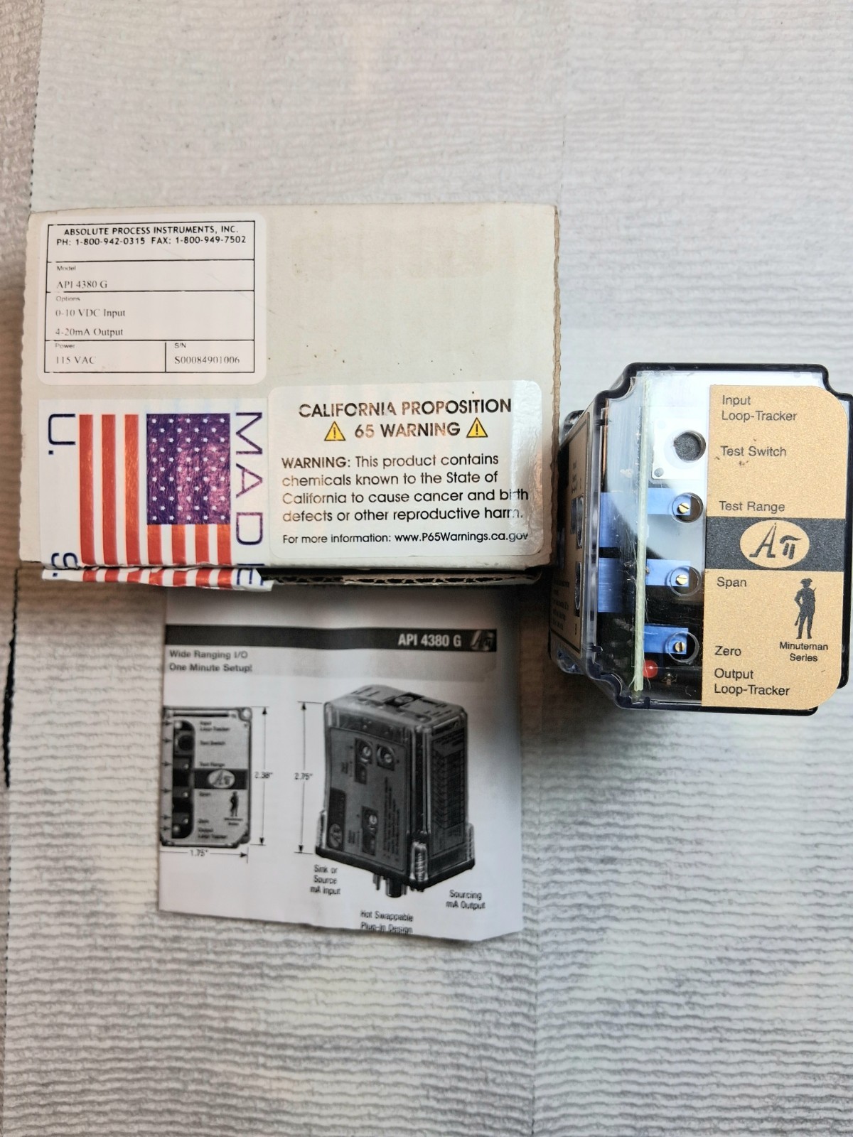 ABSOLUTE PROCESS INSTRUMENTS API 4380 G (NEW IN BOX) ABSOLUTE PROCESS INSTRUMENTS API 4380 G (NEW IN BOX)