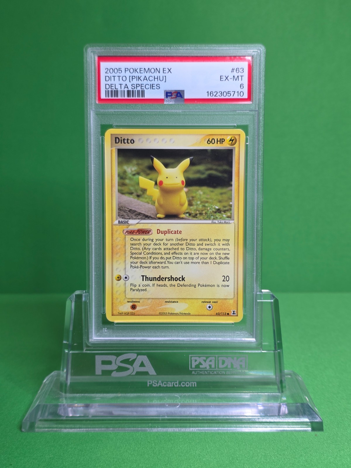 2005 POKEMON EX DELTA SPECIES 63 DITTO [PIKACHU] PSA 6