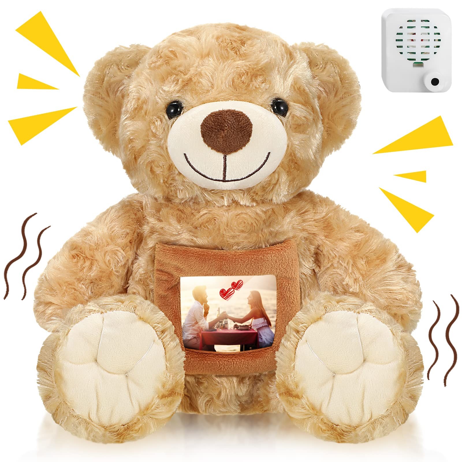 Bear with Voice Recording Remembrance Stuffed Animal with Picture Recordable ...