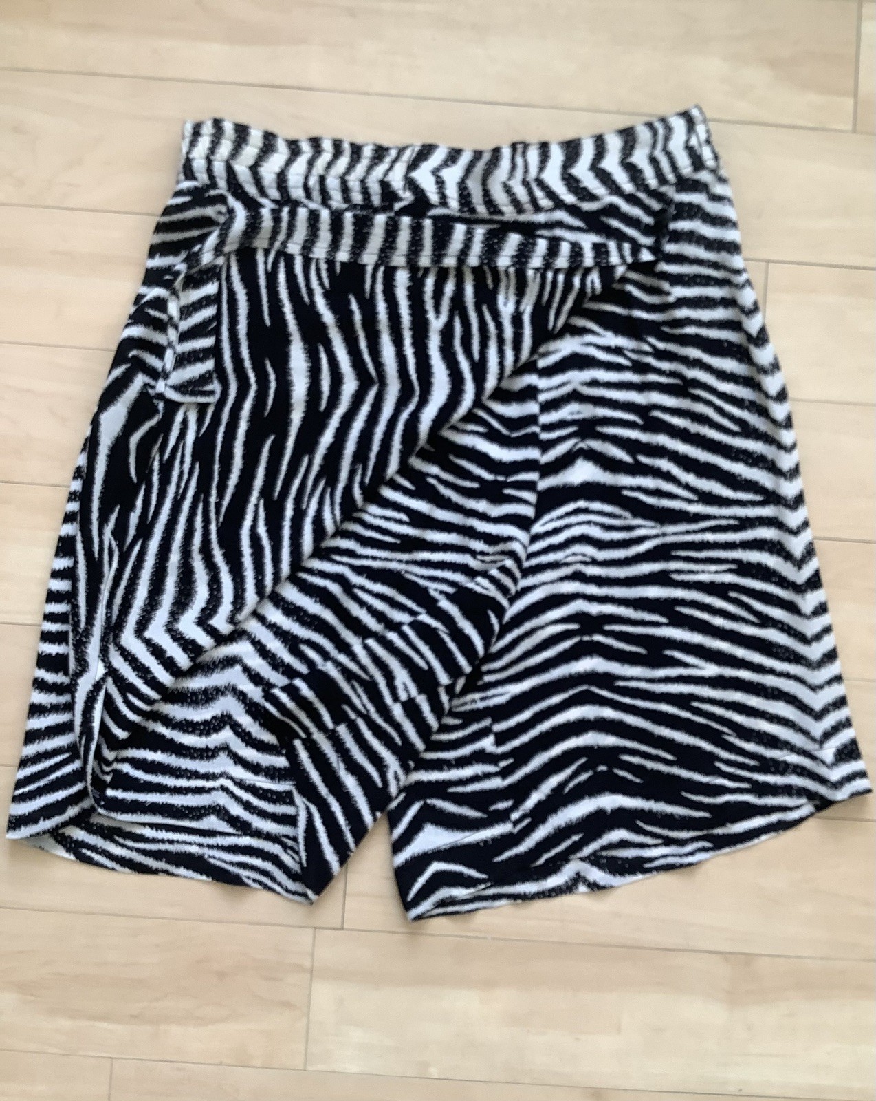Vintage 90s Zebra Print Wrap Skort Skirt UK 14 16 Animal Pattern Resortwear