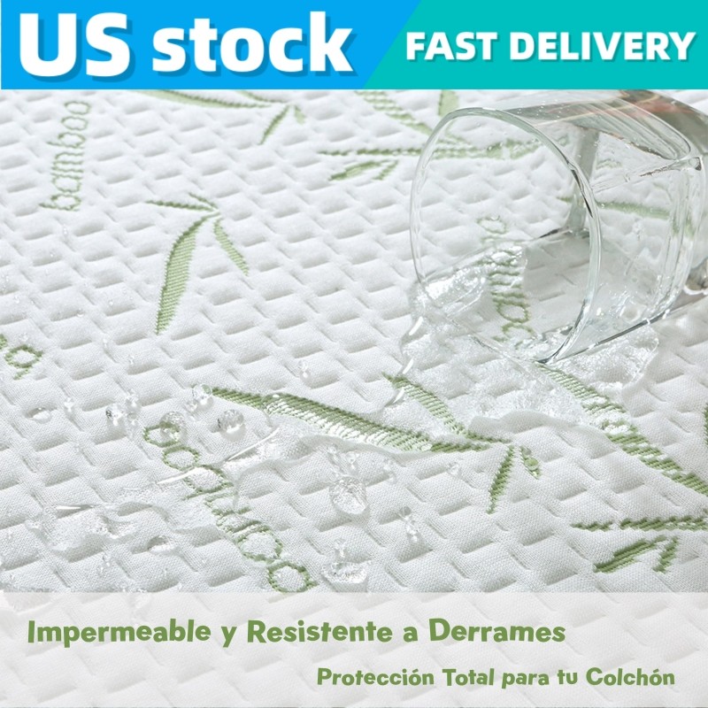 Bamboo Mattress Protector Hypoallergenic & Breathable Waterproof Mattress Cover