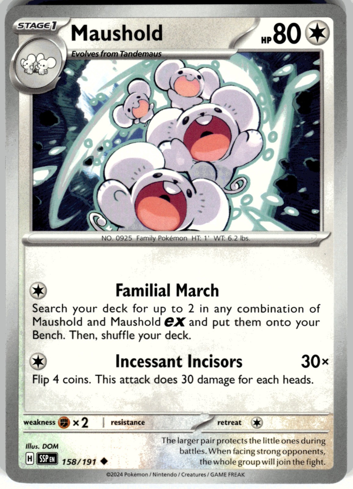 Maushold 158/191 Uncommon Surging Sparks Pokemon Near Mint Maushold 158/191 Uncommon Surging Sparks Pokemon Near Mint