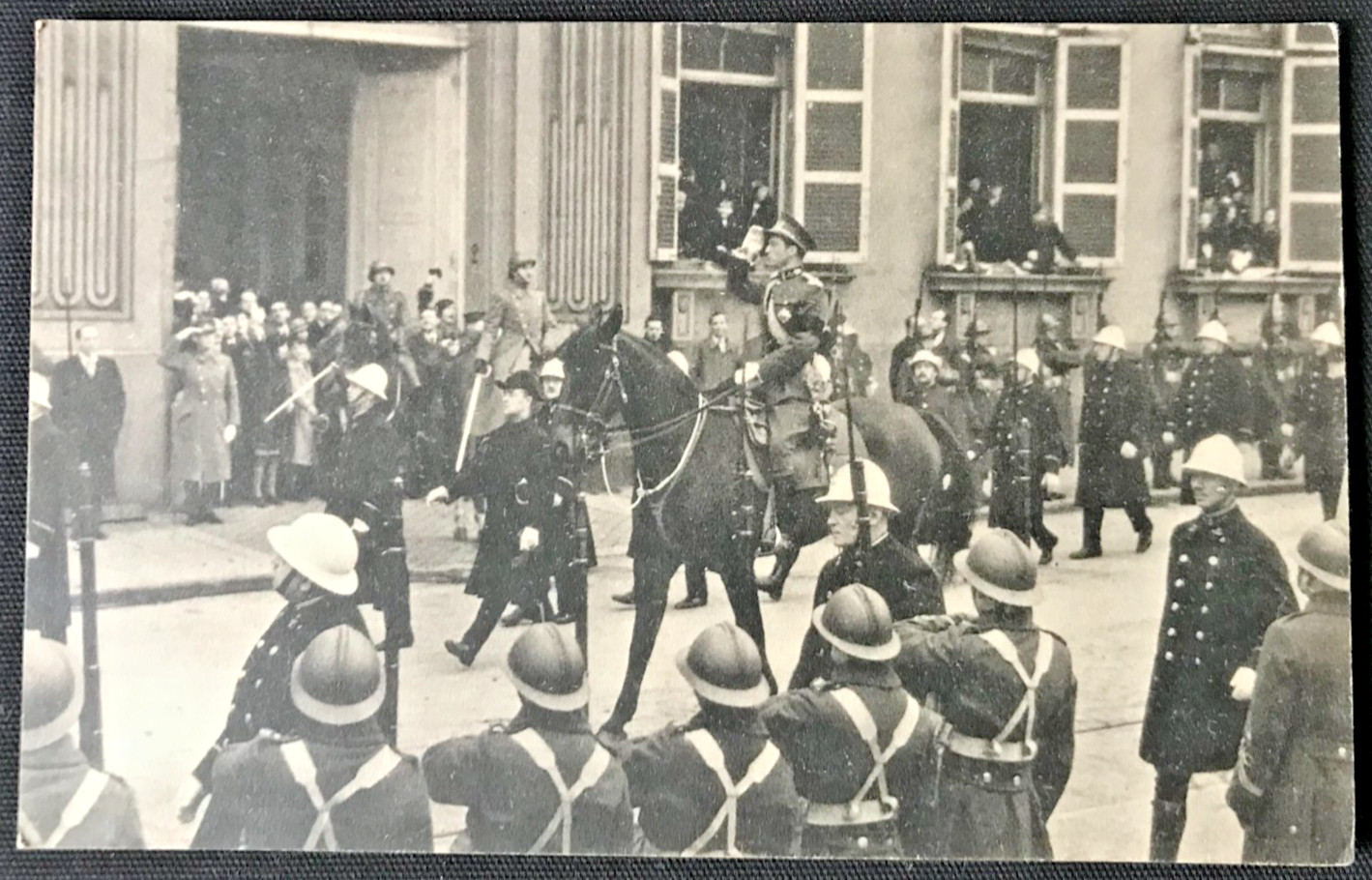 King Leopold III Mounted Royal Procession Brussels Belgian Military Postcard
