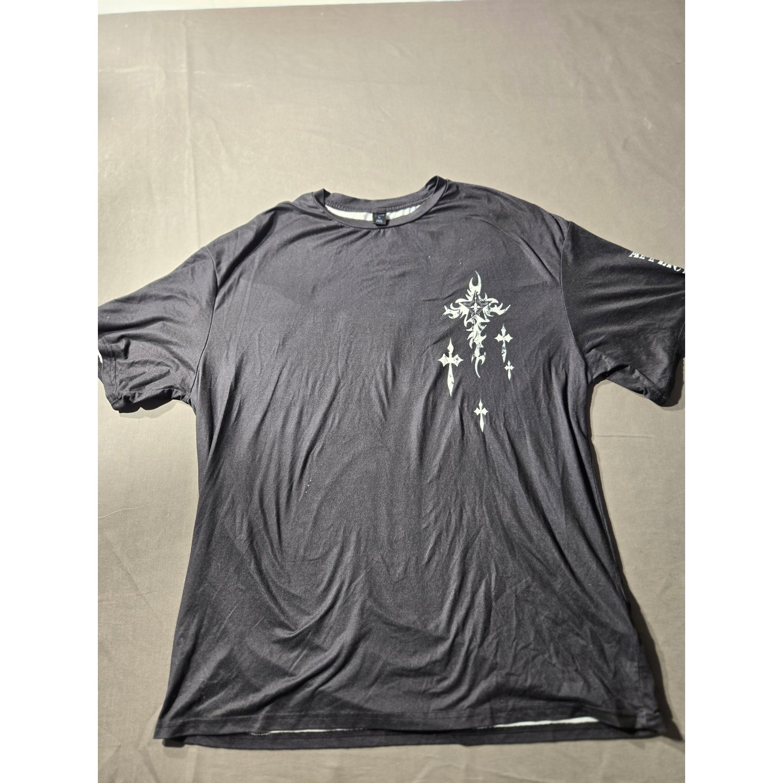 Romwe Mens Gothic Skull Wing Graphic T-Shirt Black Large Cross Print Tee Romwe Mens Gothic Skull Wing Graphic T-Shirt Black Large Cross Print Tee