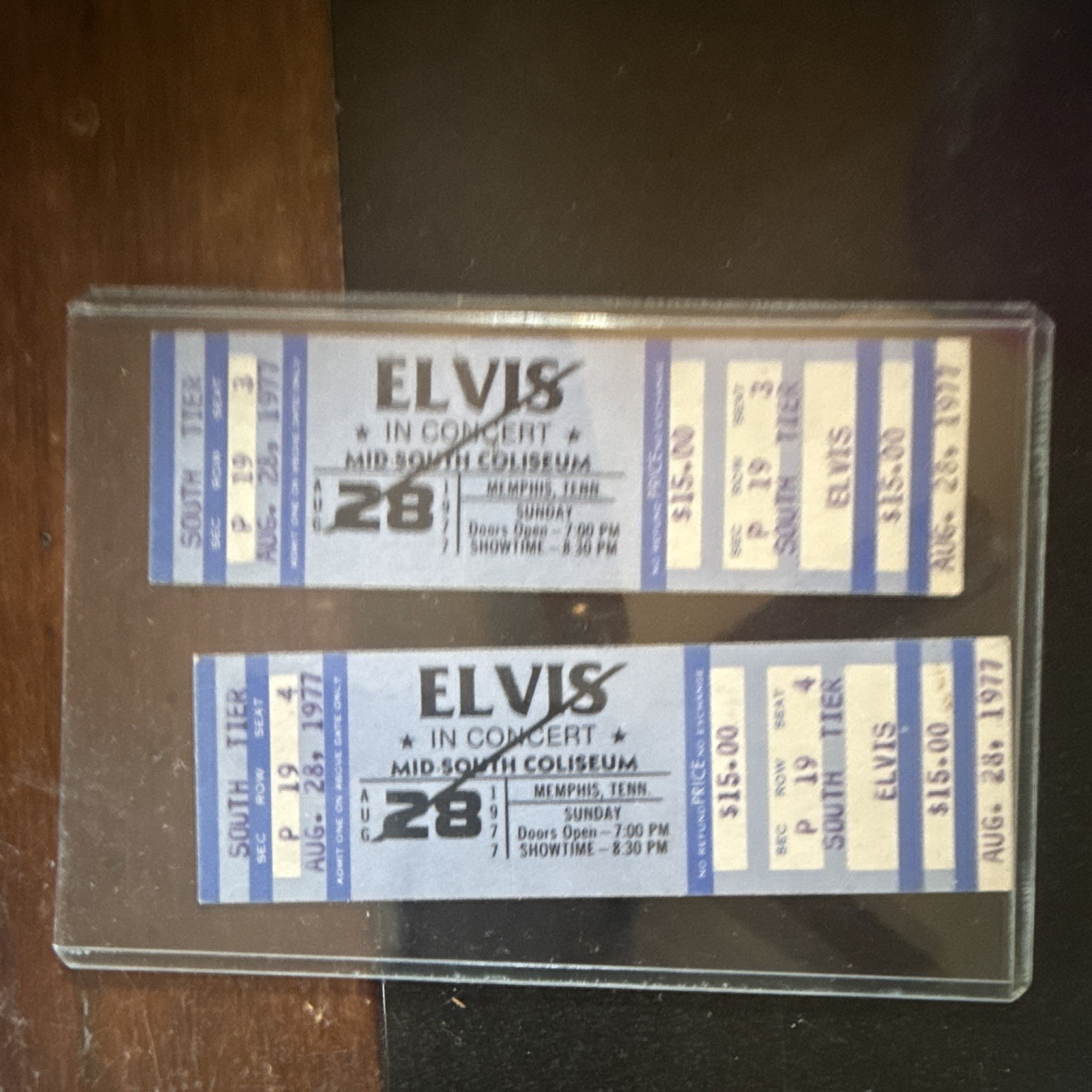 Elvis Presley Elvis in Concert Original Vintage Ticket Stub Aug 28 1977 Memphis Elvis Presley Elvis in Concert Original Vintage Ticket Stub Aug 28 1977 Memphis