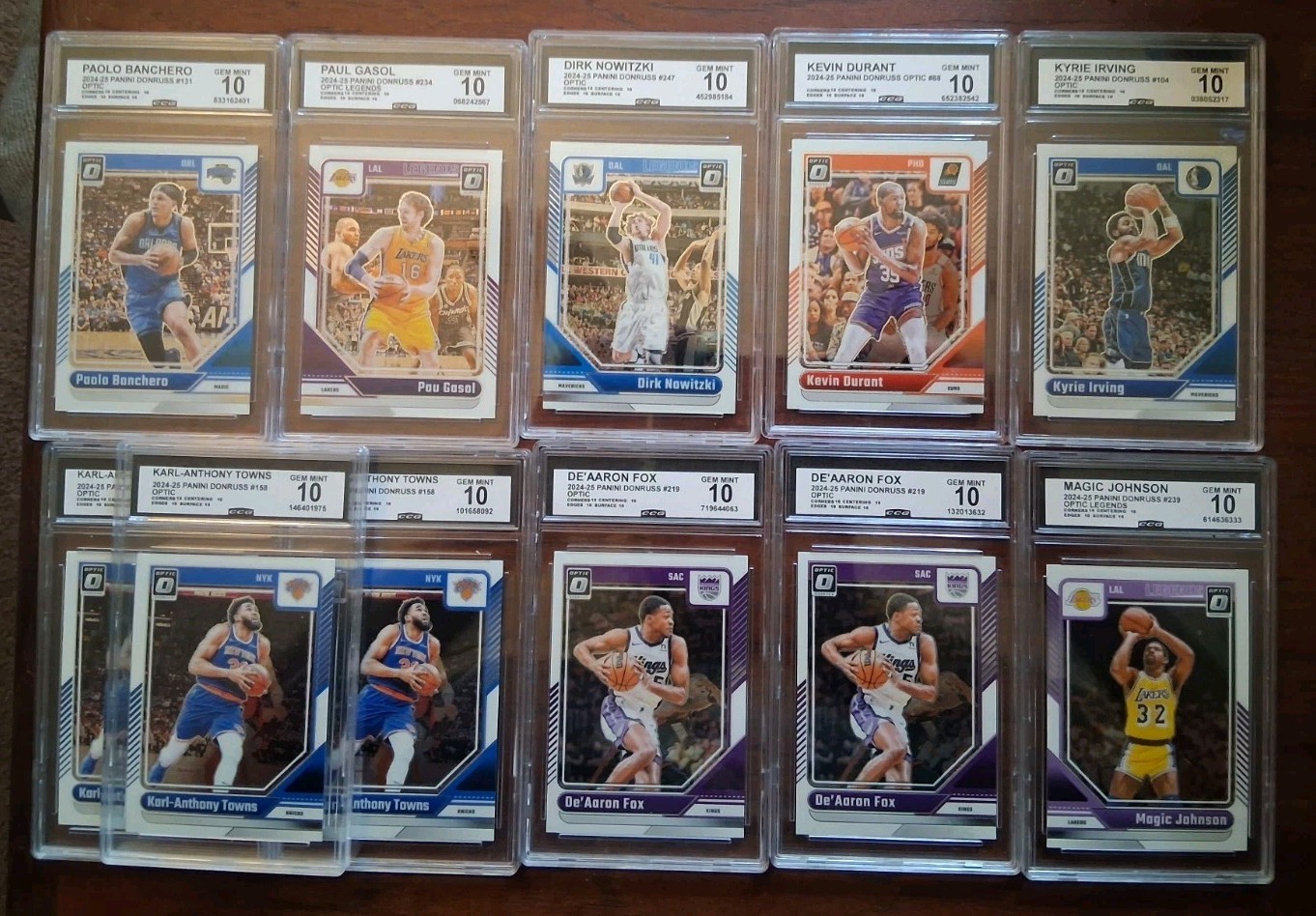 NBA 11 Card SLAB LOT All CCG 10 Gem Mint 2024-2025 Donruss Optic Gasol Durant NBA 11 Card SLAB LOT All CCG 10 Gem Mint 2024-2025 Donruss Optic Gasol Durant
