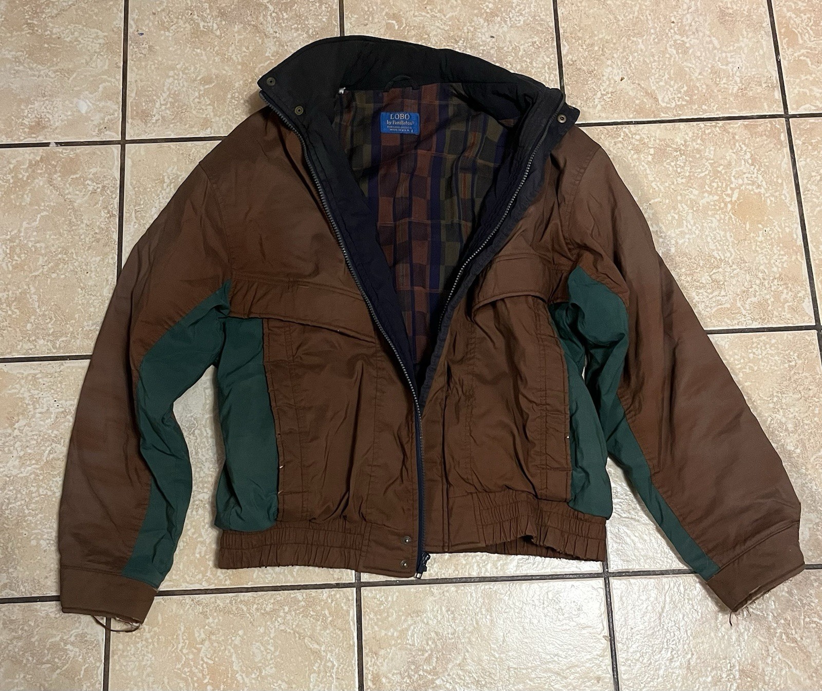 80\'s-90\'s Vintage Pendleton Bomber Jacket Flannel Heavy Coat Outdoors Winterwear