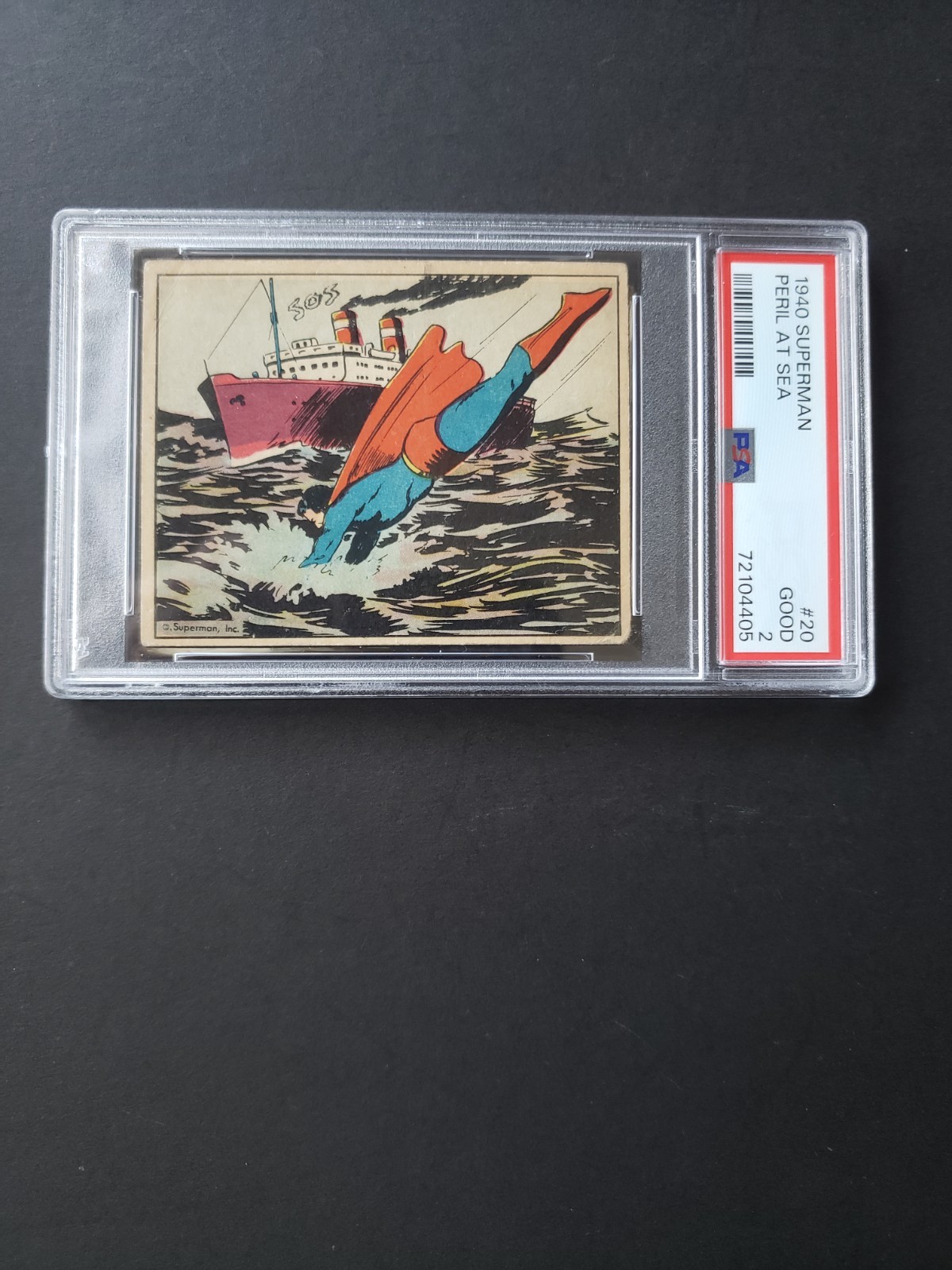 1940 GUM INC. SUPERMAN PERIL AT SEA CARD #20 PSA 2 GOOD RARE NICE 1940 GUM INC. SUPERMAN PERIL AT SEA CARD #20 PSA 2 GOOD RARE NICE