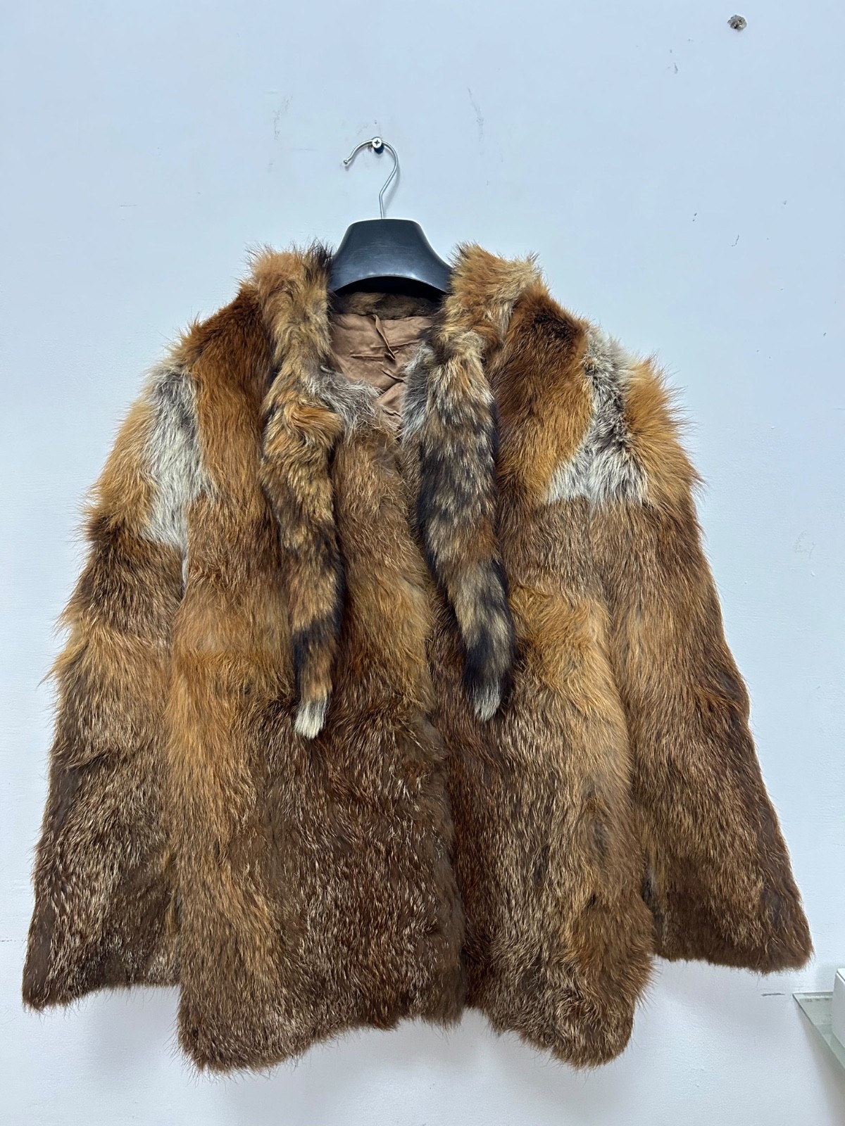 Vintage Real Natural Red Fox Fur Coat Jacket 