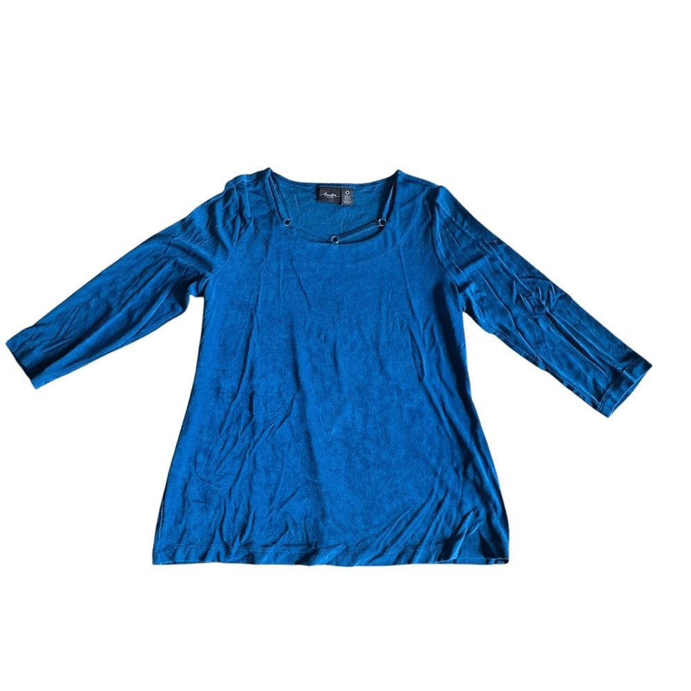 Chico’s ~ traveler’s collection ~ Turquosie 3/4 sleeved top ~ size 0 (4/S) Chico’s ~ traveler’s collection ~ Turquosie 3/4 sleeved top ~ size 0 (4/S)