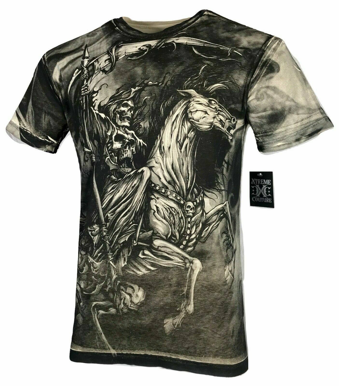 Xtreme Couture Affliction Men\'s T-Shirt DARK HORSE Skull Tattoo Biker S-5XL