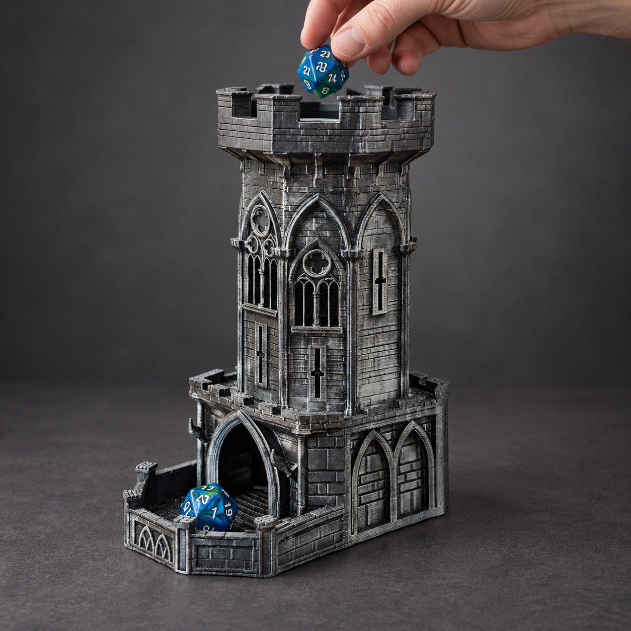 Gothic Castle Dice Tower, D&D Dice Tower, 3D Printed Tabletop RPG Accessory
