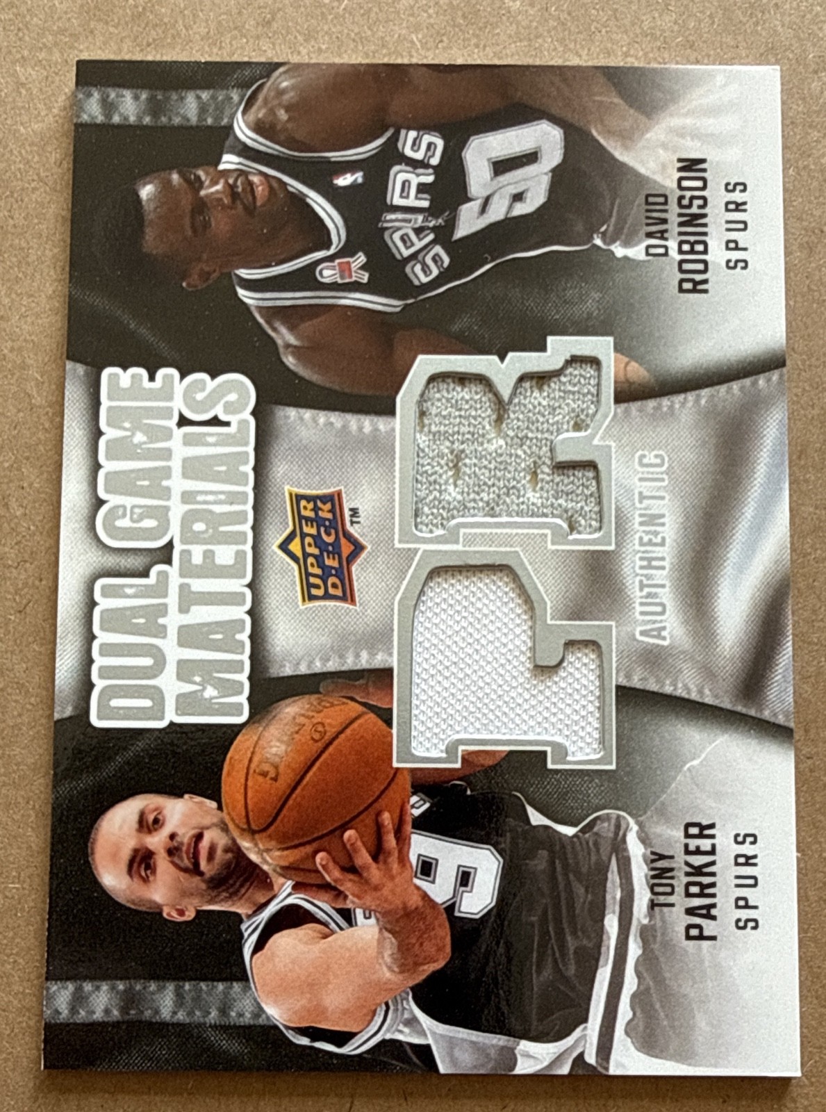 2009-10 Upper Deck - Dual Game Materials Tony Parker, David Robinson #DG-TD... 2009-10 Upper Deck - Dual Game Materials Tony Parker, David Robinson #DG-TD...