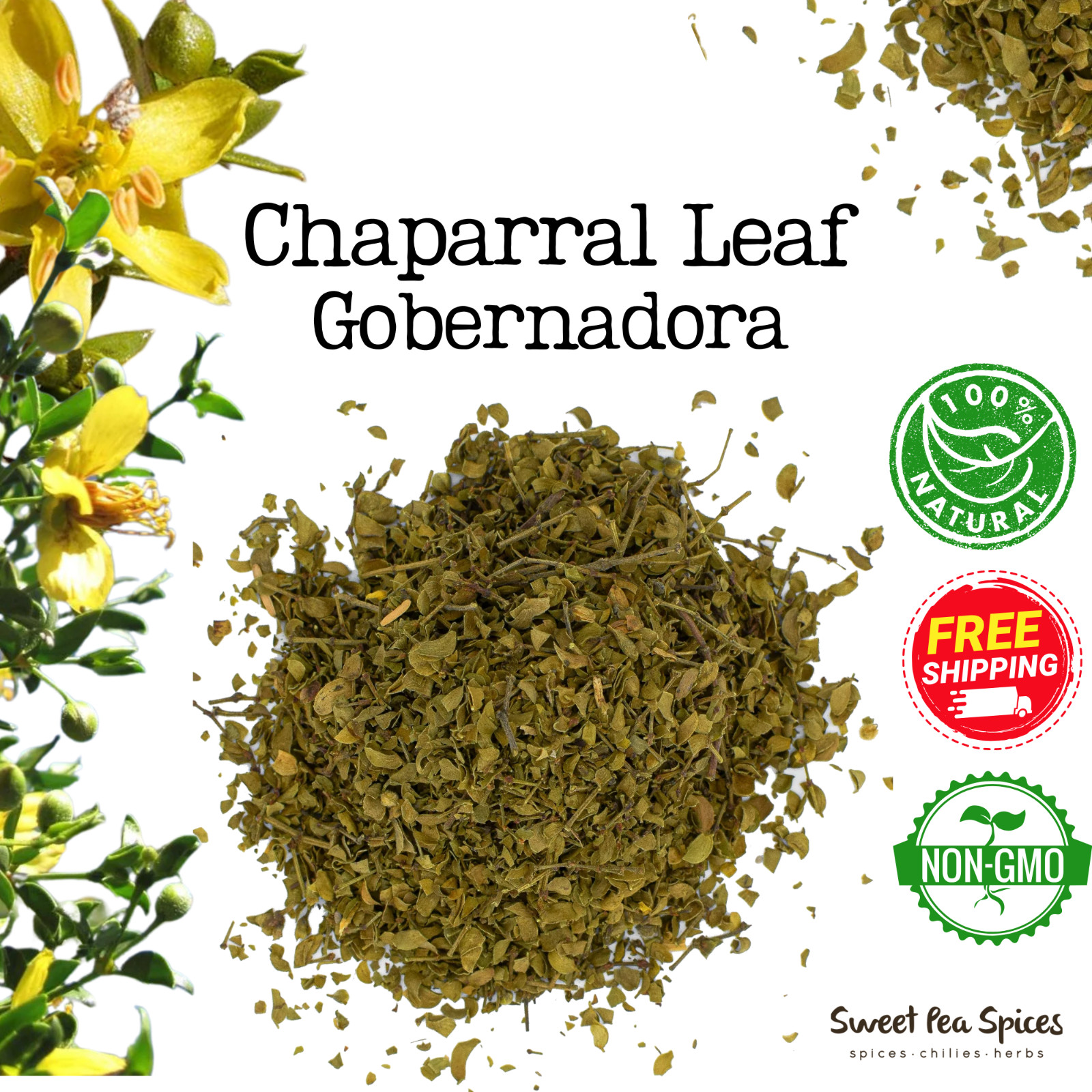 Organic Chaparral Leaf - Gobernadora - Bulk -Larrea tridentata - Creosote Bush