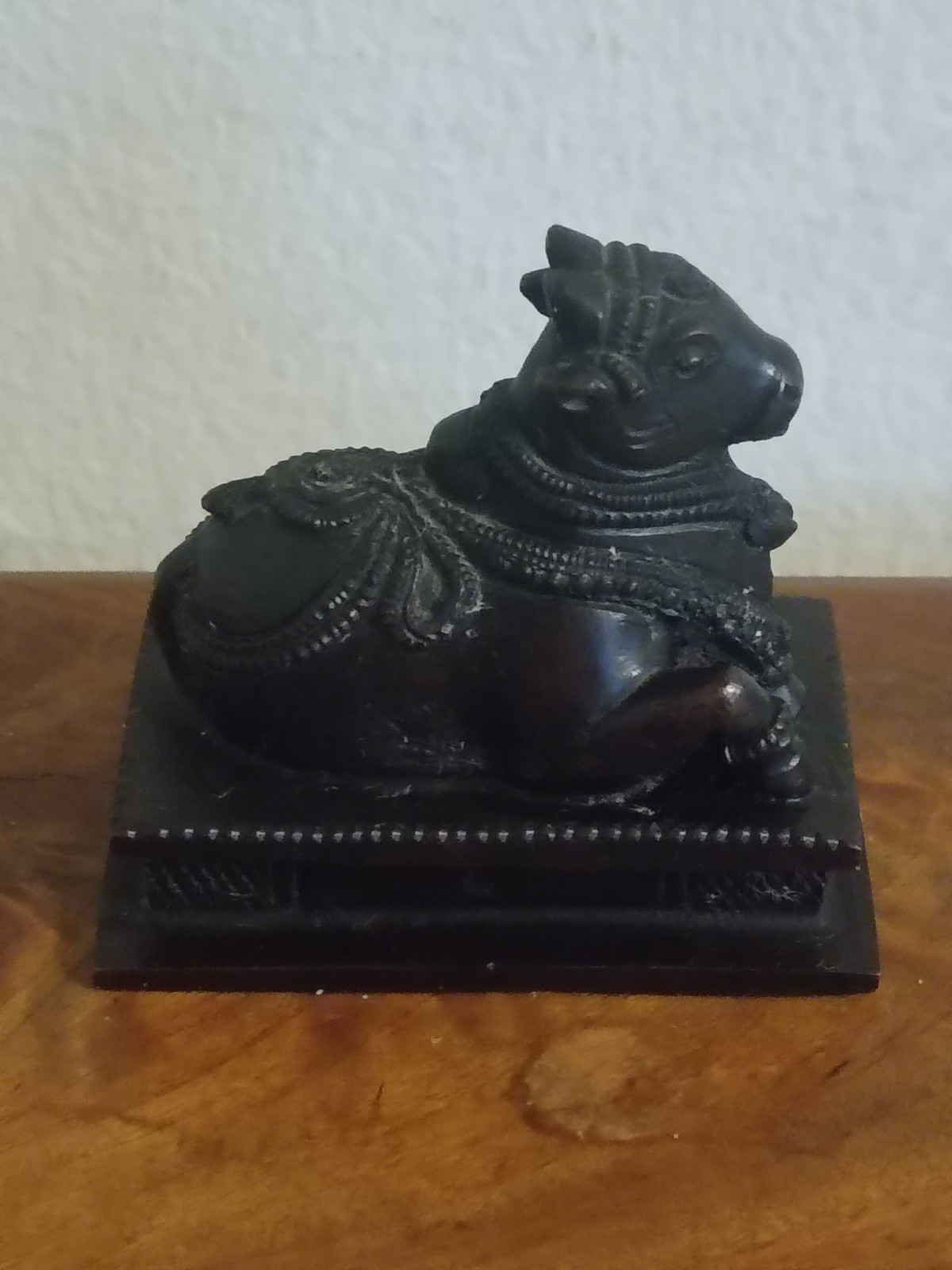 Vintage Bronze Nandi Bull Statue Hindu Shiva Sacred Cow Sculpture Figurine
