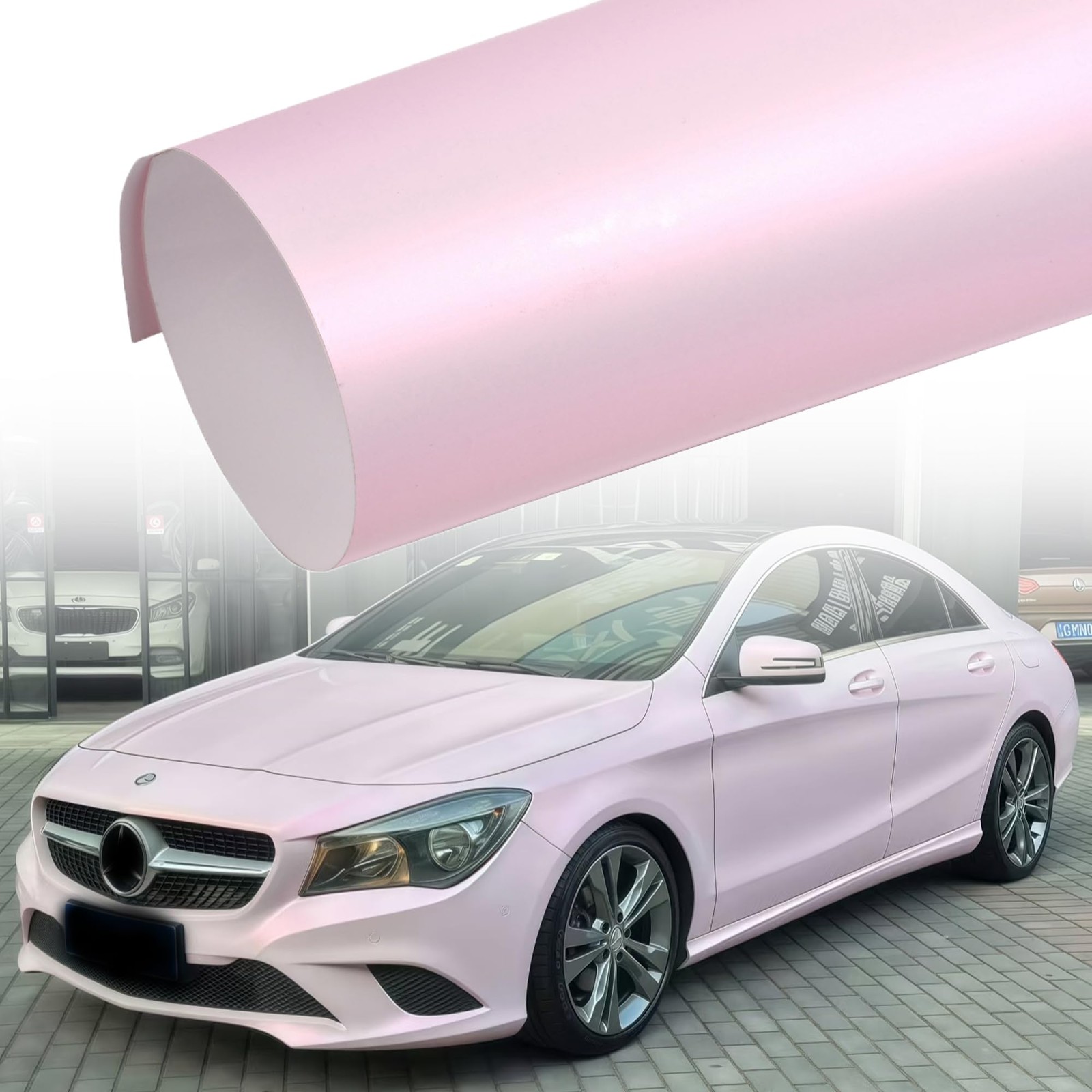 Matte Light Pink to Purple Chameleon Car Vinyl Wrap Satin Finish 59.84
