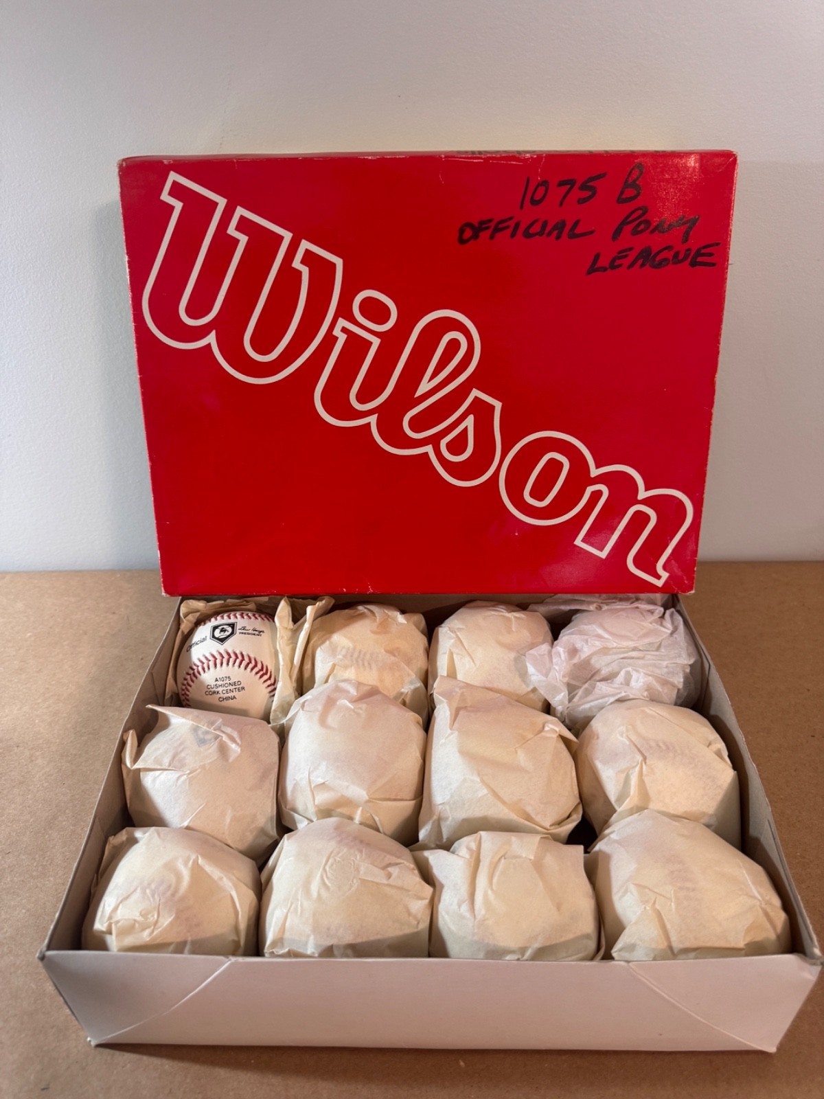 Vintage Wilson A1075 Pony League Baseballs Full Dozen NOS Leather Lew Hays