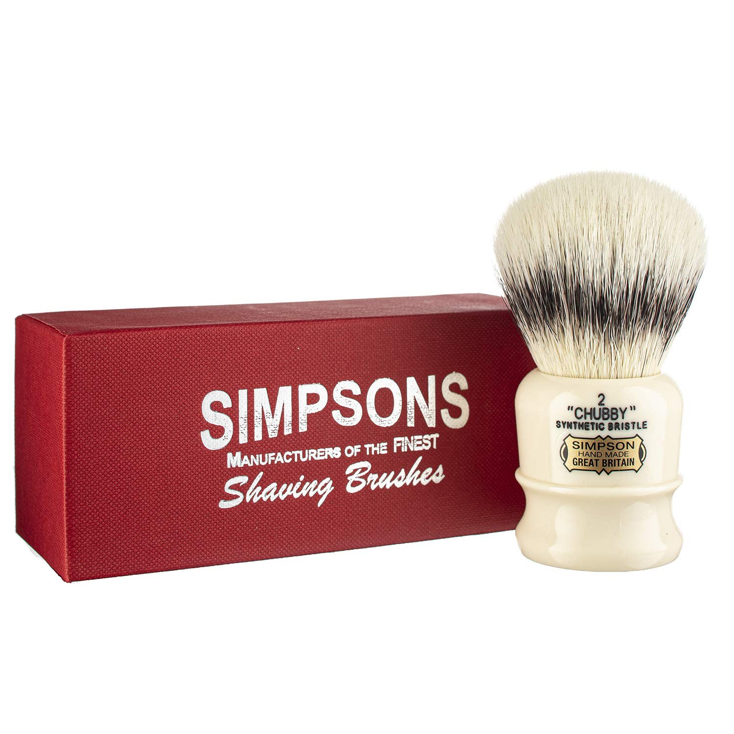 Simpson Shaving Brushes Chubby 2 CH2 Synthetic Ivory Faux Handle Simpson Shaving Brushes Chubby 2 CH2 Synthetic Ivory Faux Handle