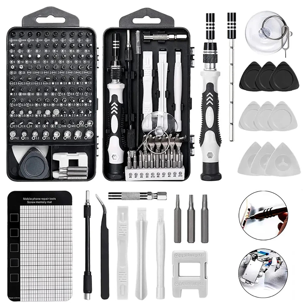 115 In 1 Magnetic Precision Repair Screwdriver Set Electronics Tool Kit
