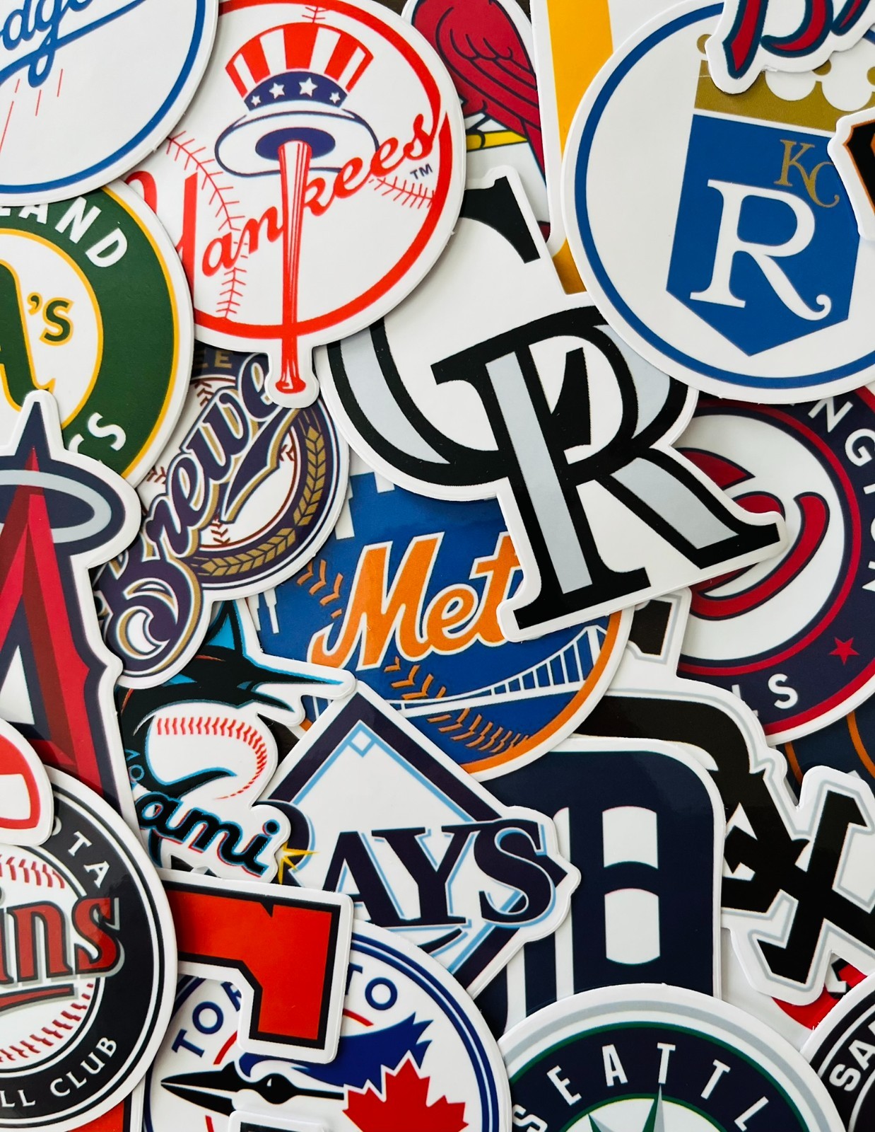 30pcs MLB Baseball Stickers - All 30 Teams Logo - Waterproof Vinyl Stickers