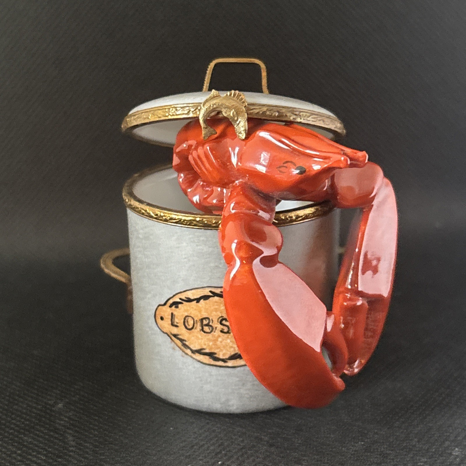 Limoges Lobster Pot Big Trinket Box Limoges Lobster Pot Big Trinket Box