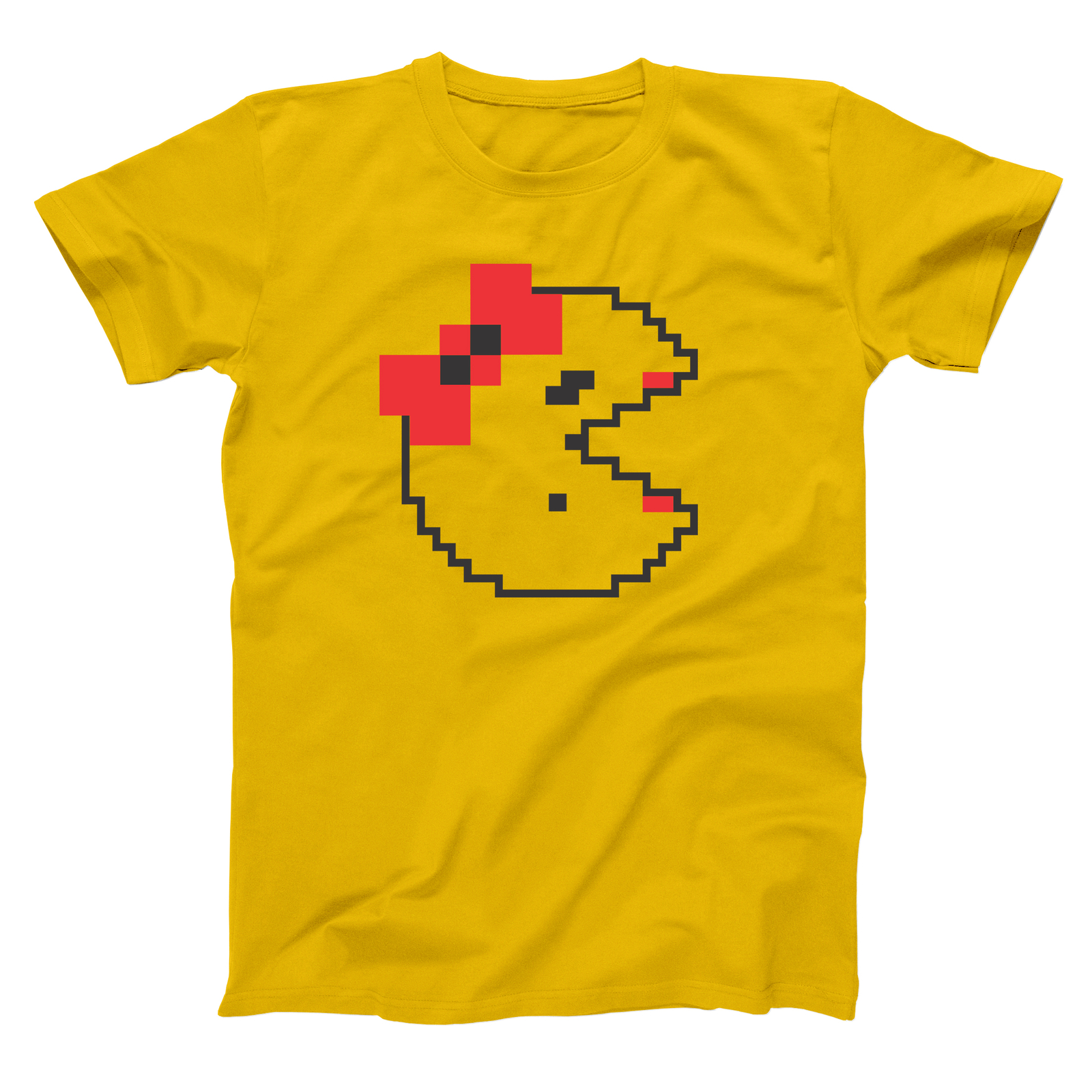 Ladies 8Bit Chomp Costume Funny  Humor  Set Gold Basic Men\'s T-Shirt