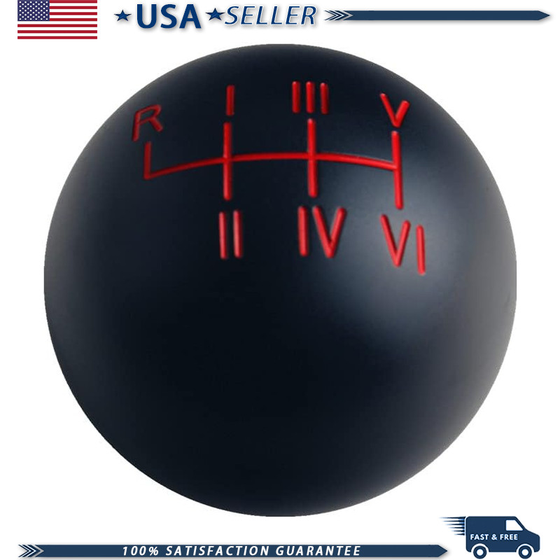 Black/Red Aluminum Sphere Weighted Roman Numerals 6 Speed Short Throw Shifter M1