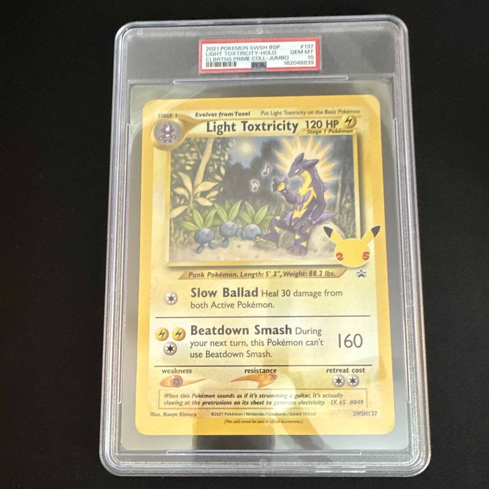 Pokémon Light Toxtricity PSA 10 - JUMBO - SWSH137 Promo Holo ENG 120 HP Pokémon Light Toxtricity PSA 10 - JUMBO - SWSH137 Promo Holo ENG 120 HP