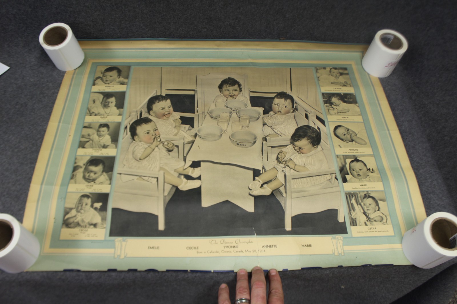 Vintage 1934 Dionne Quintuplets Poster Vintage 1934 Dionne Quintuplets Poster
