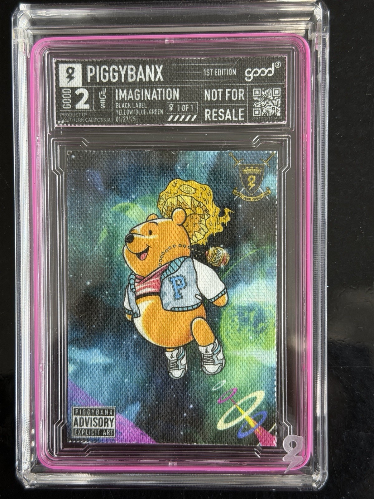Piggy Banx PiggyBanx Imagination Kanye West 1/1 Black Label Canvas Pooh Bear Piggy Banx PiggyBanx Imagination Kanye West 1/1 Black Label Canvas Pooh Bear