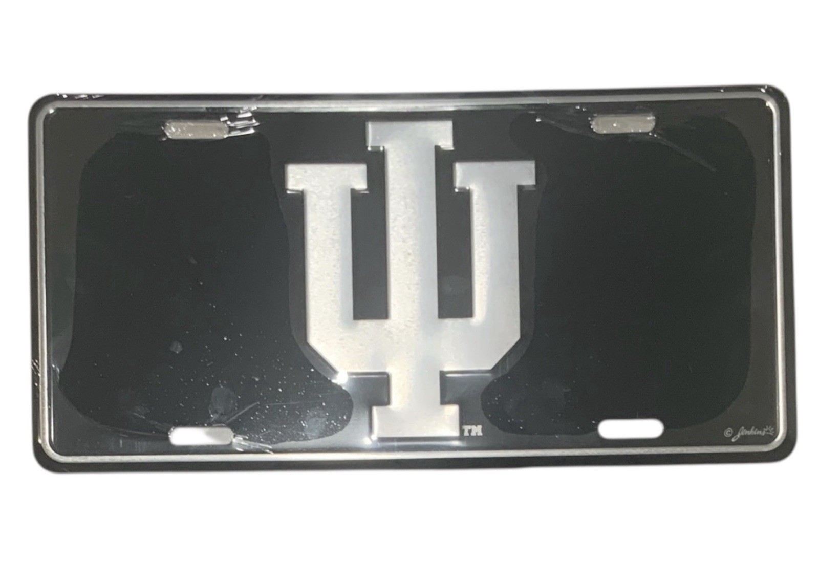 IU Indiana University Hoosiers Football License Plate Tag Cover Black Logo NIP IU Indiana University Hoosiers Football License Plate Tag Cover Black Logo NIP