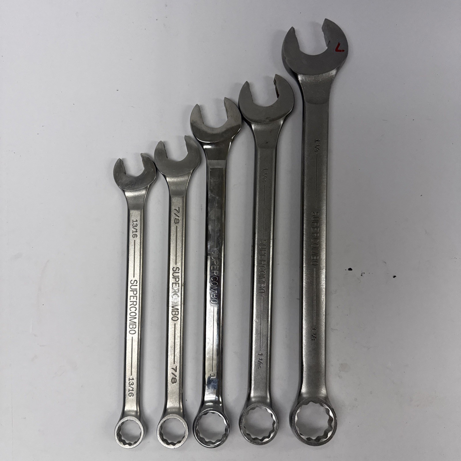 Lot Of 5 Supercombo Wrenches Sizes 13/16, 7/8, 1, 1 1/16, 1 1/4 NOS Lot Of 5 Supercombo Wrenches Sizes 13/16, 7/8, 1, 1 1/16, 1 1/4 NOS