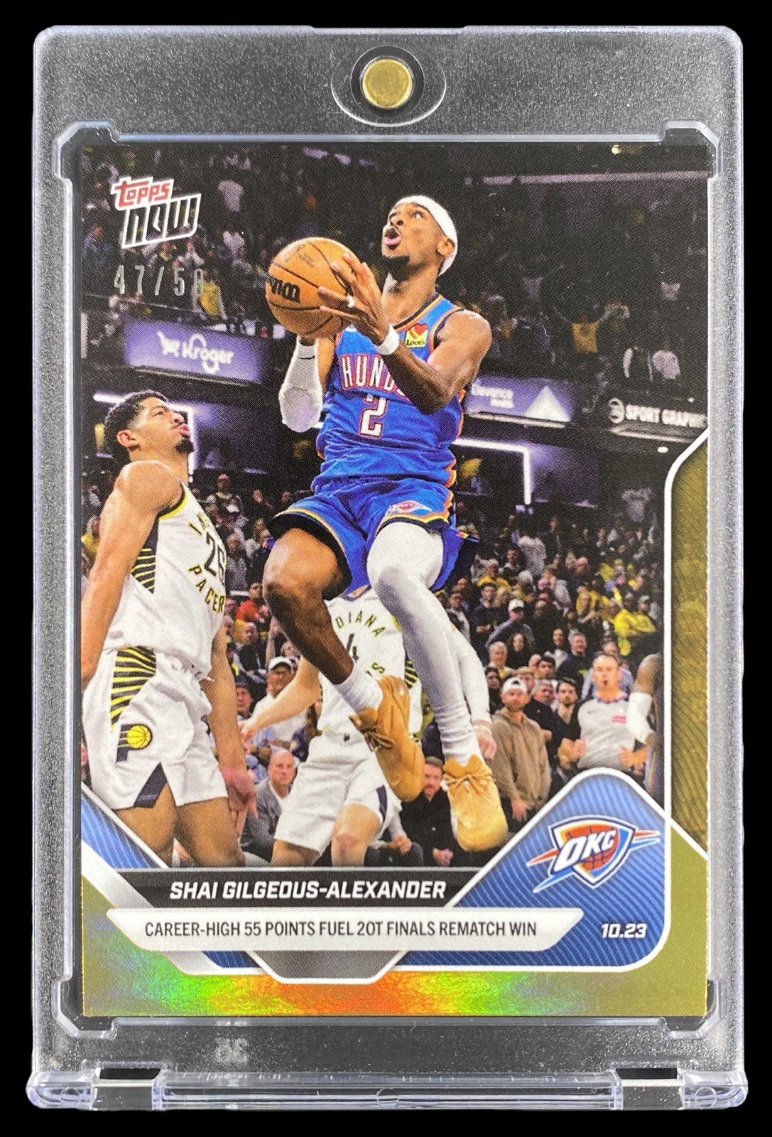 /50 Shai Gilgeous-Alexander GOLD Foil SSP 2025 Topps Now - #20 55 Point Game /50 Shai Gilgeous-Alexander GOLD Foil SSP 2025 Topps Now - #20 55 Point Game
