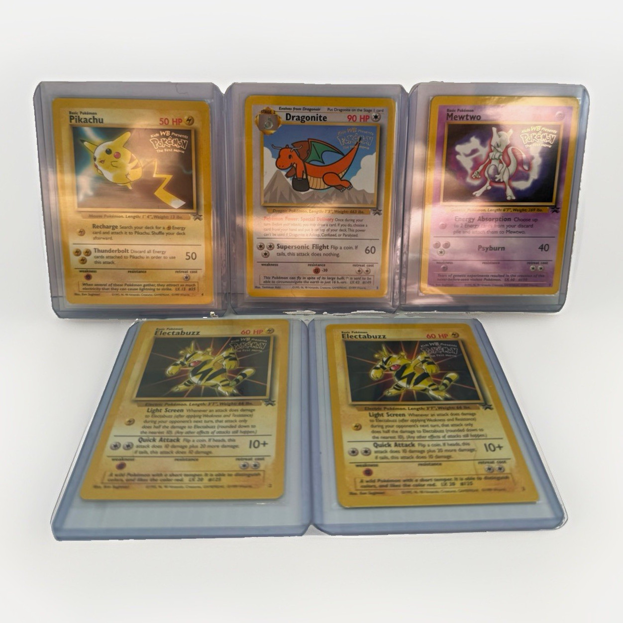 Pokemon Wizards 1999 The First Movie Promo 5 Card Lot Pikachu Mewtwo + More Pokemon Wizards 1999 The First Movie Promo 5 Card Lot Pikachu Mewtwo + More