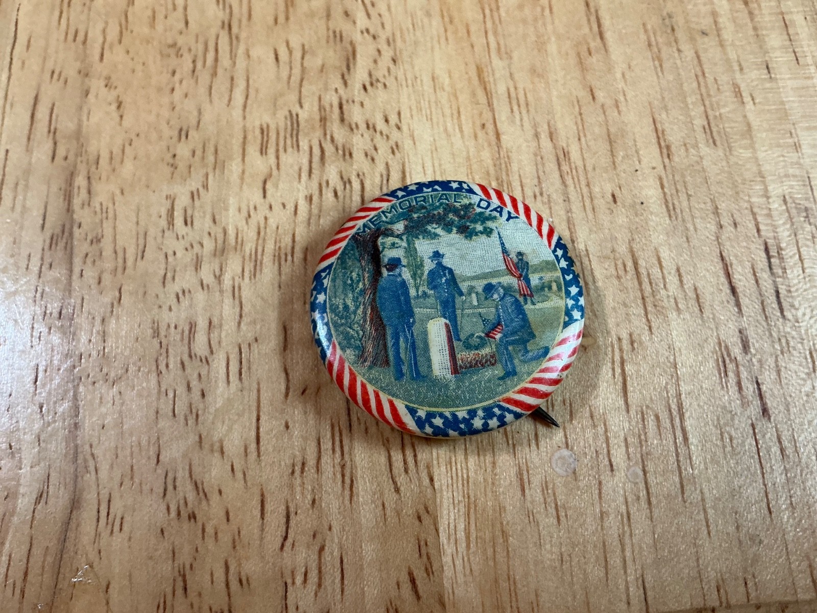 Antique 1890s Memorial Day Celluloid Pinback Button Whitehead & Hoag Patented Antique 1890s Memorial Day Celluloid Pinback Button Whitehead & Hoag Patented