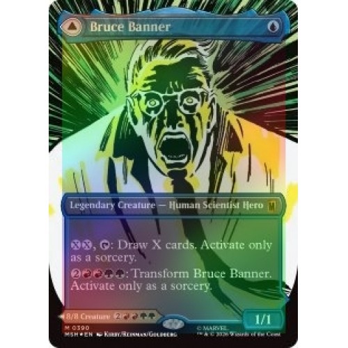FOIL BRUCE BANNER (BORDERLESS) Marvel Super Heroes MSH Magic MTG MINT CARD