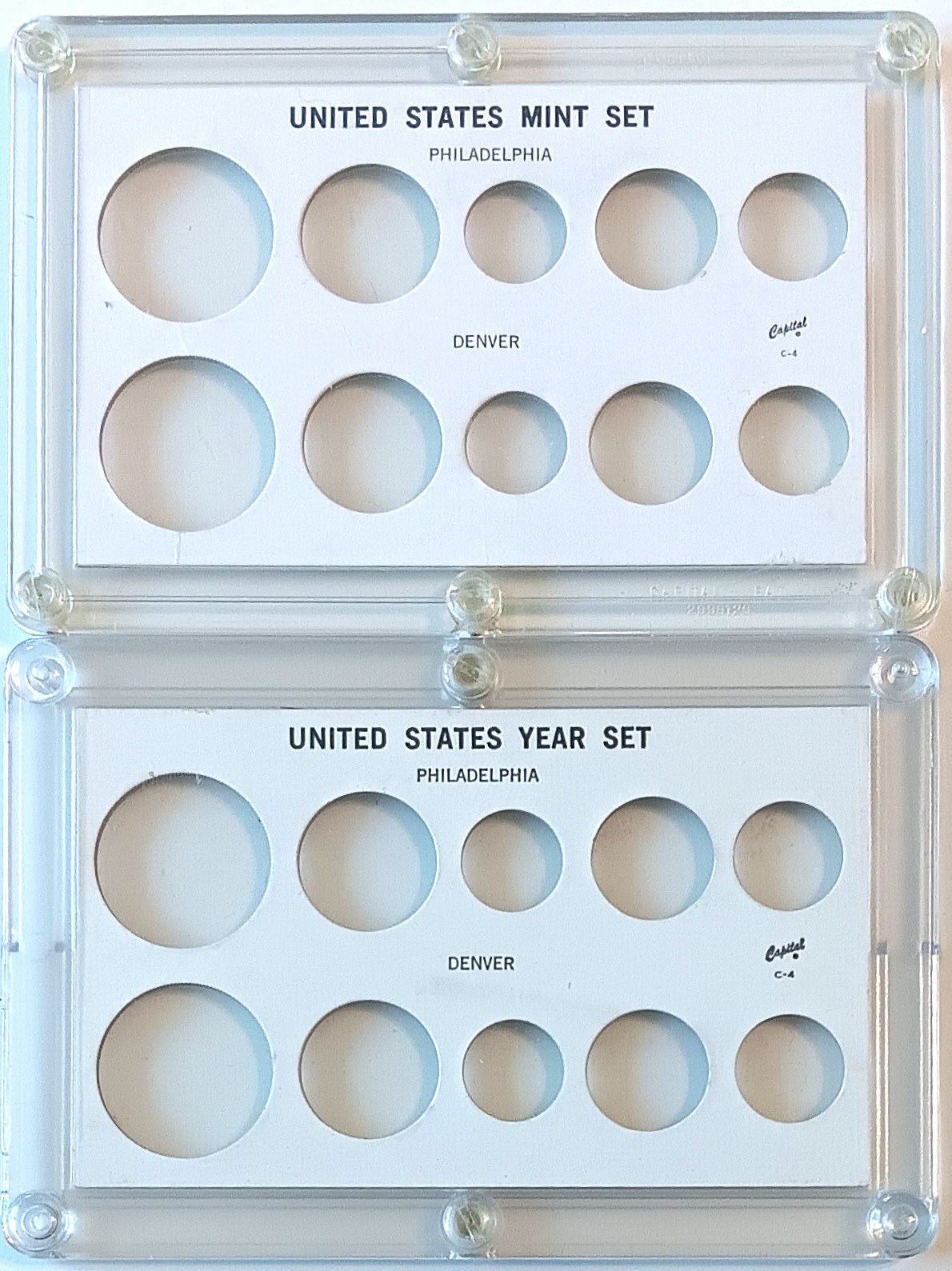 Lot 2 Capital C-4 United States Year Mint / Proof Set Comet Plastic Coin Holders Lot 2 Capital C-4 United States Year Mint / Proof Set Comet Plastic Coin Holders