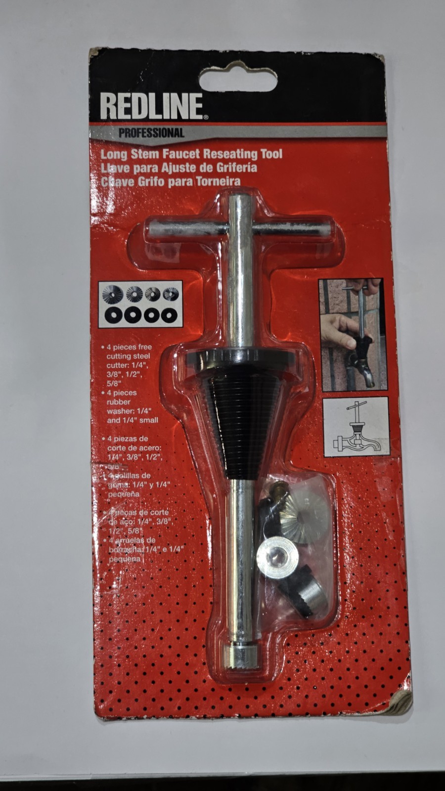 Redline PRO — Long Stem Faucet Seat Grinding/ Reseating Tool Kit Redline PRO — Long Stem Faucet Seat Grinding/ Reseating Tool Kit
