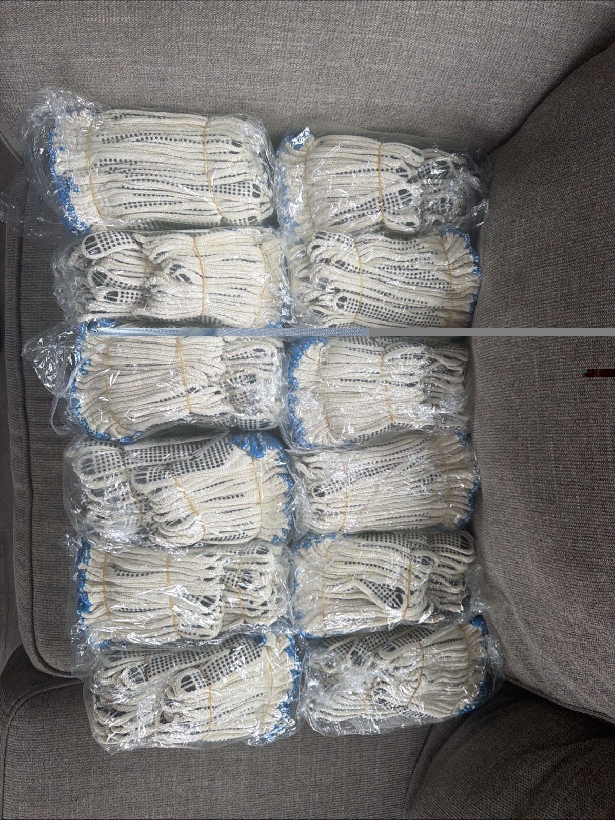 BULK - 144/pairs Global Glove S55D2-W Standard Polyester/Cotton PVC Dotted Knit