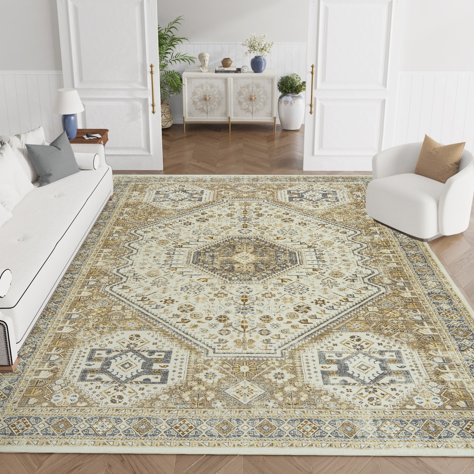 8 x 10 Area Rug Washable Vintage Floral Rug Indoor Soft Carpet for Living Room 8 x 10 Area Rug Washable Vintage Floral Rug Indoor Soft Carpet for Living Room