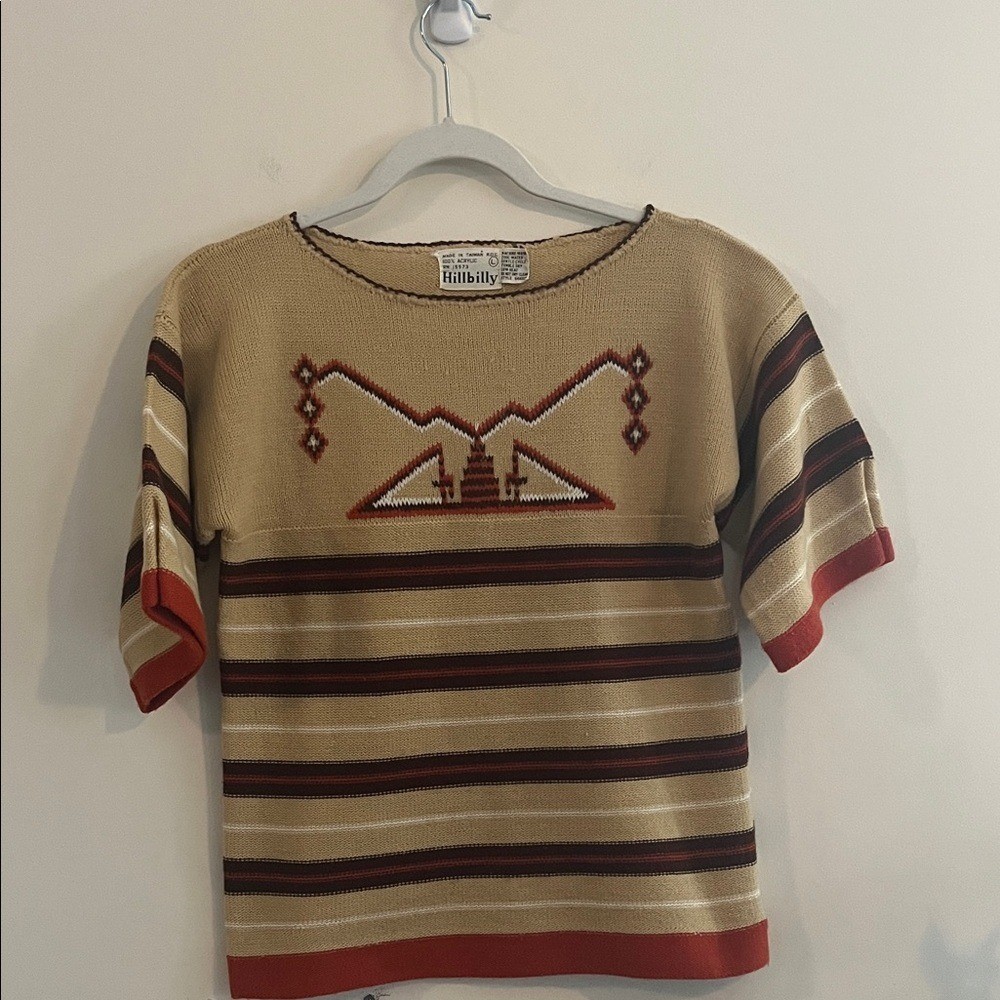Vintage Hillbilly Aztec Inspired Southwestern Sweater Top 70s Western Boho Earth Vintage Hillbilly Aztec Inspired Southwestern Sweater Top 70s Western Boho Earth